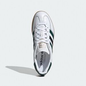 Adidas Gazelle White and Dark Green Trainers Size 8